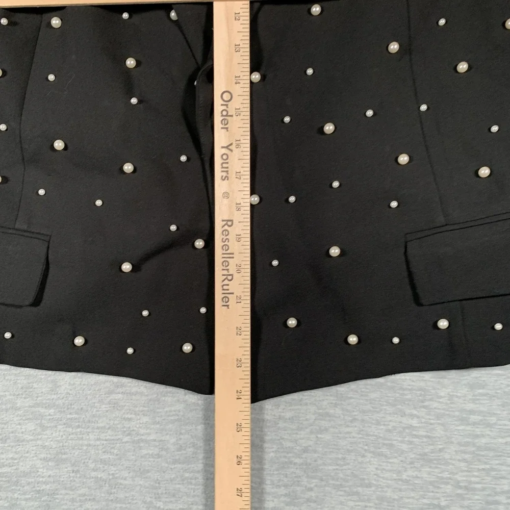 ORTTU Blazer Mens One Size Black Pearl Studded‎ Embellished Single Button Beaded
